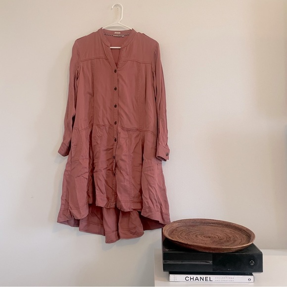 Anthropologie Dresses 28 Anthropologie Holding Horses Pink Button Down Long Sleeve Dress